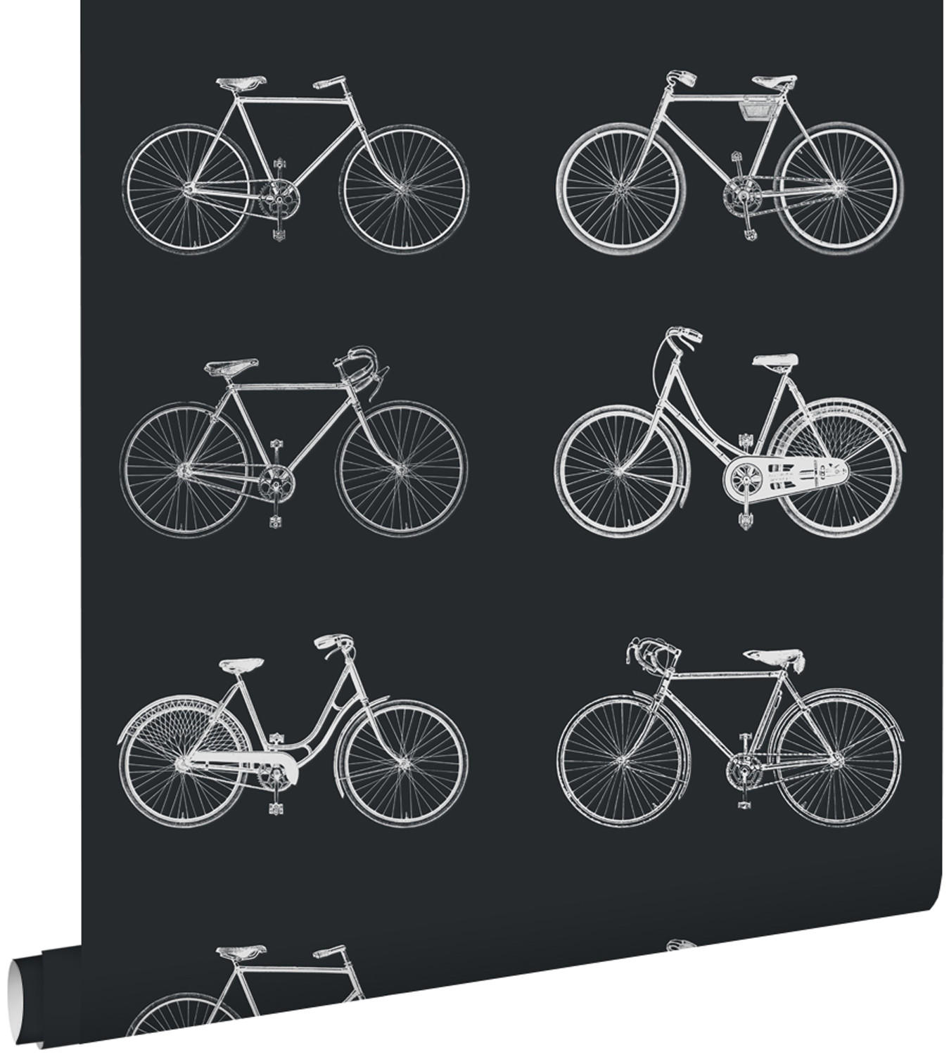 TAPETE Fahrräder 53 cm x 10.05 m - Schwarz, Papier (53/1000cm) - ESTAhome