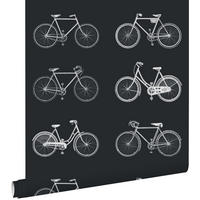 TAPETE Fahrräder 53 cm x 10.05 m - Schwarz, Papier (53/1000cm) - ESTAhome