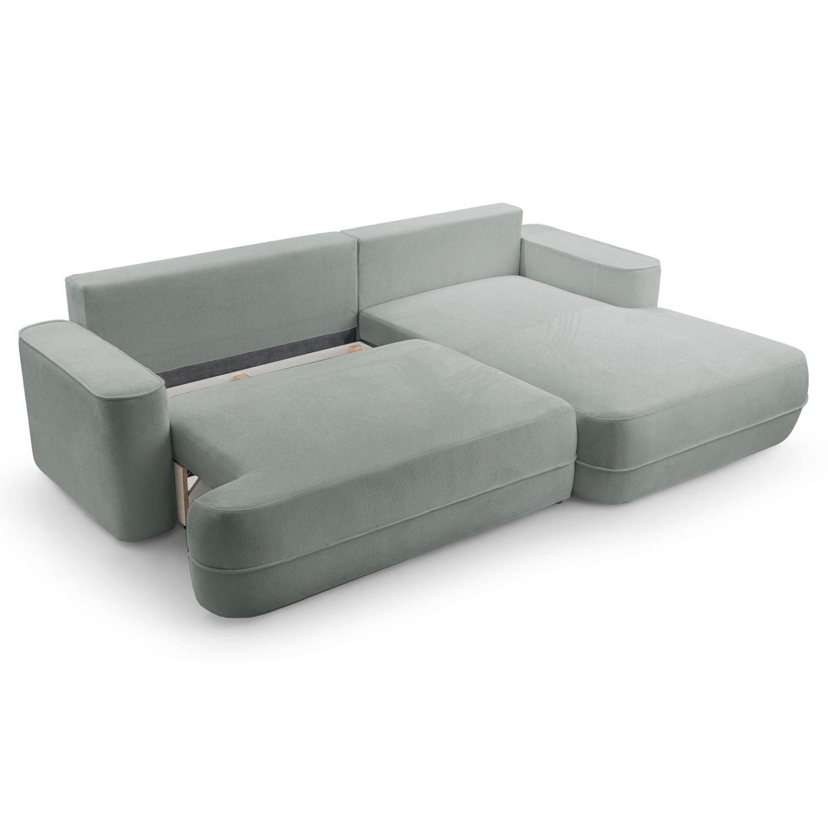 ECKSOFA Fuerro Graubeige Strukturstoff - Taupe/Schwarz, Kunststoff/Textil (168/260cm) - Selsey