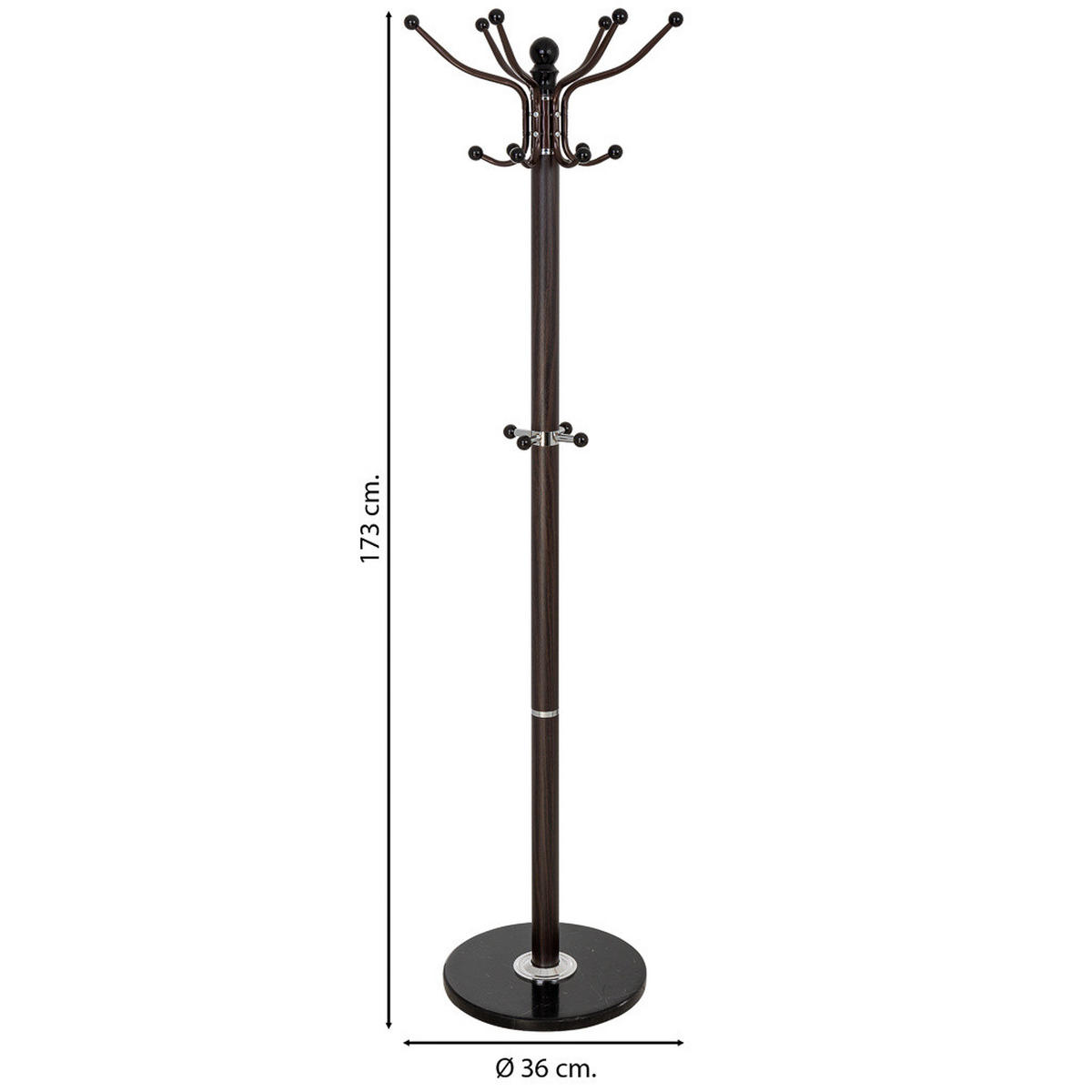 GARDEROBE aus metall 36x173cm - Braun, Metall (36/173/36cm) - Wanderlust