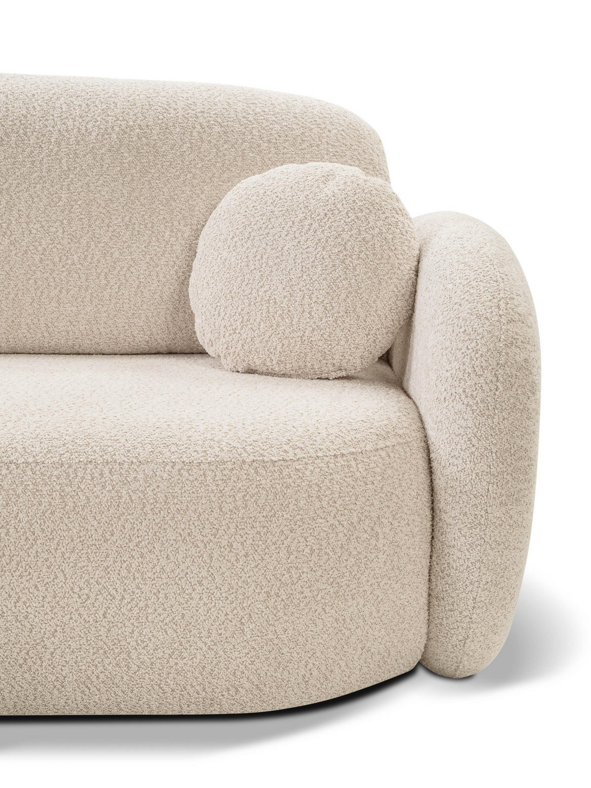 ECKSOFA AMICO L-S Beige Boucle-Stoff mit Schlaffunktion - Beige, Holz (248/174cm) - MASSENO