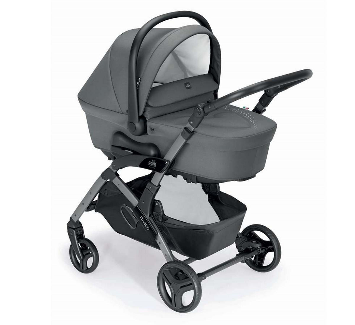 KOMBI-KINDERWAGEN Fluido Easy Kombi 2in1 - Anthrazit, Kunststoff (907/507/564cm) - Cam il Mondo del Bambino S.p.A.