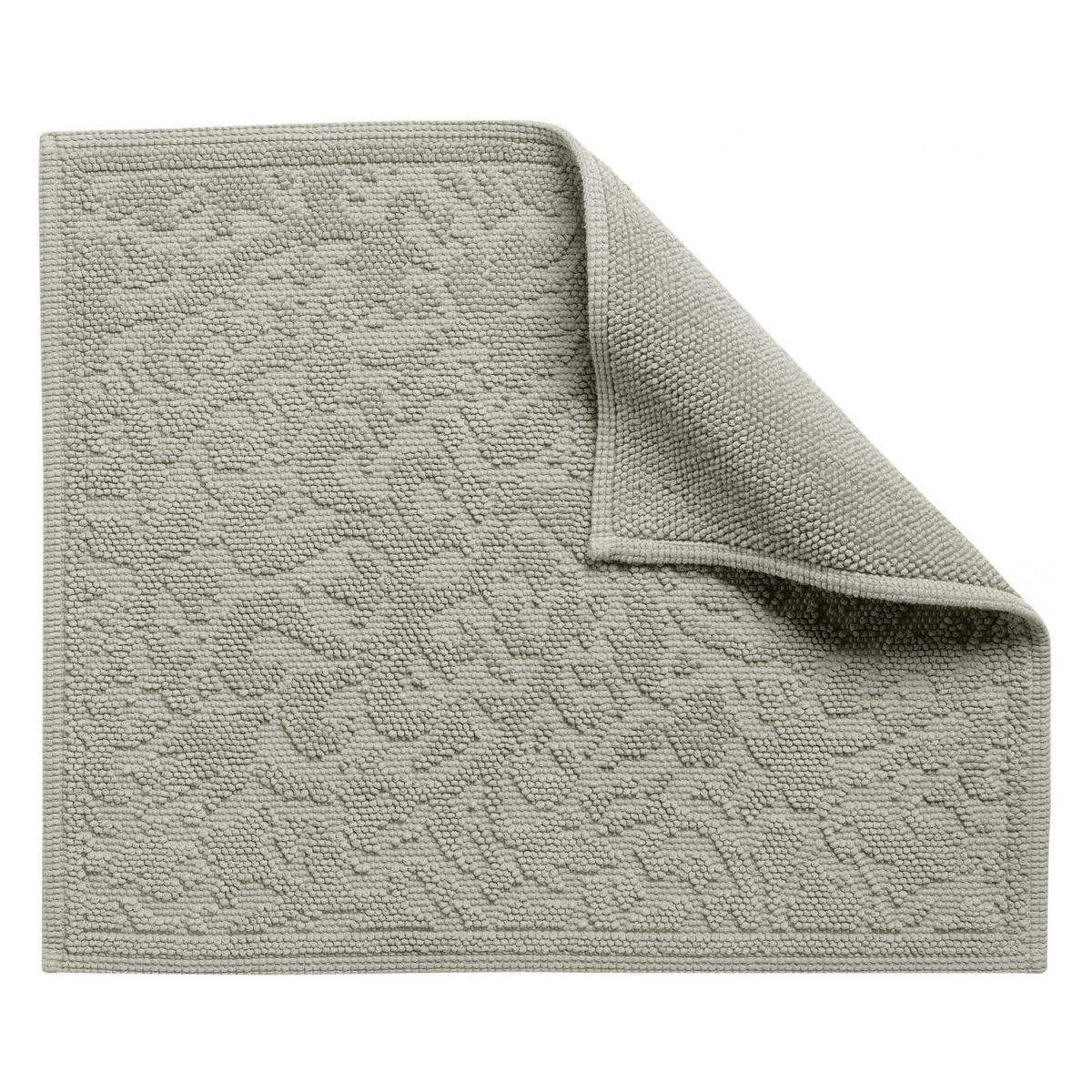 BADEMATTE Gilda perlweiß 54 x 64 cm - Hellgrau, Textil (54/64cm) - Vivaraise