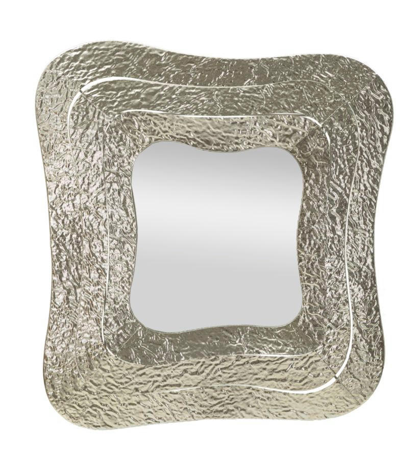 WANDSPIEGEL Aury, silberfarben, Metall und Spiegelglas, 74 x 7 x 79 cm, quadratisch - Silberfarben, Glas/Metall (74/79/7cm) - Mauro Ferretti