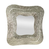 WANDSPIEGEL Aury, silberfarben, Metall und Spiegelglas, 74 x 7 x 79 cm, quadratisch - Silberfarben, Glas/Metall (74/79/7cm) - Mauro Ferretti