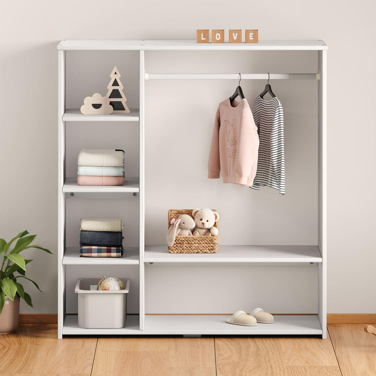 KINDERSCHRANK RAFAEL - Weiß, Holz (105/114/40cm) - IDIMEX