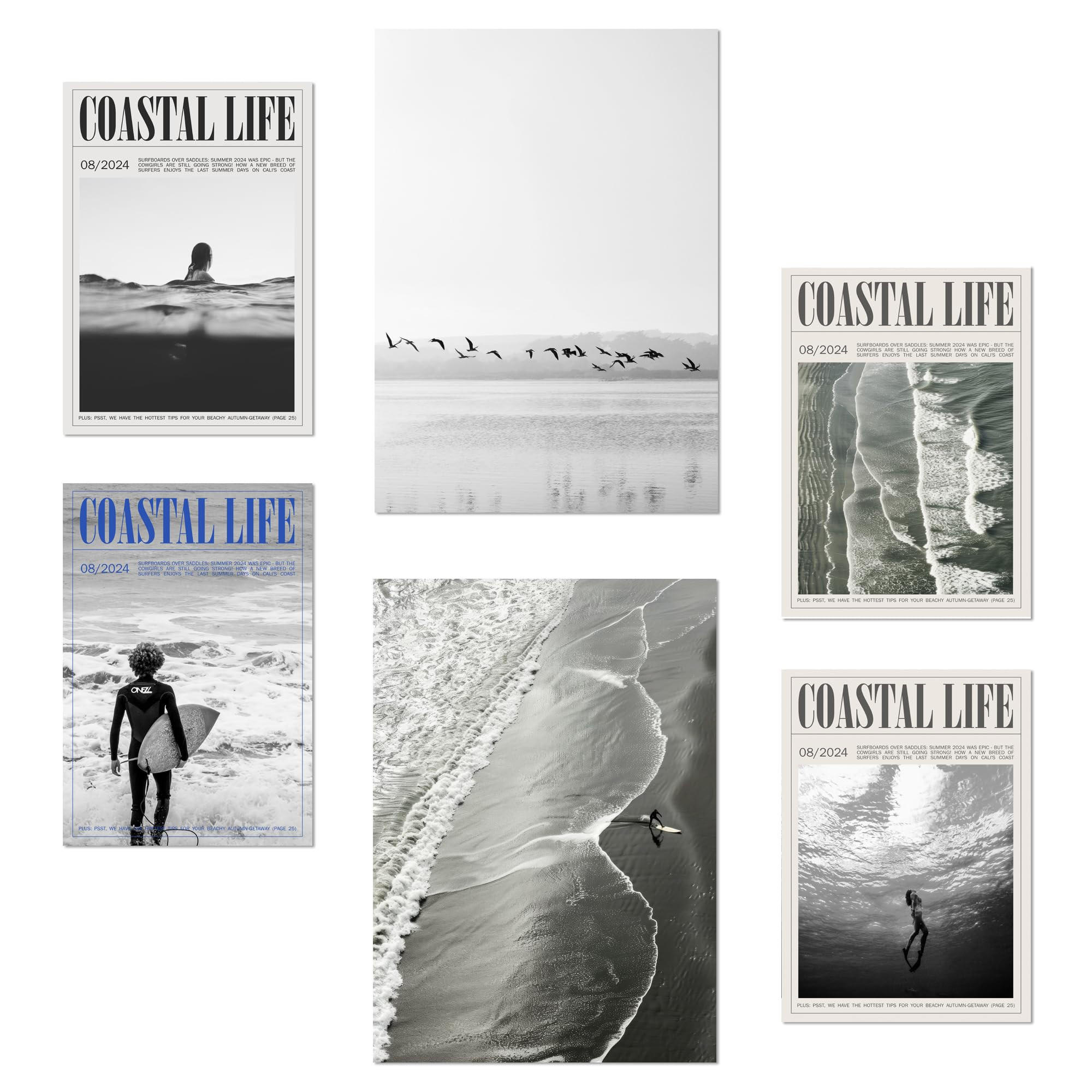 POSTER Set Mit 6 Sommer, Strand Und Meer A3 & A4 Rahmenlos - Klar, Papier (29/3cm) - Nacnic