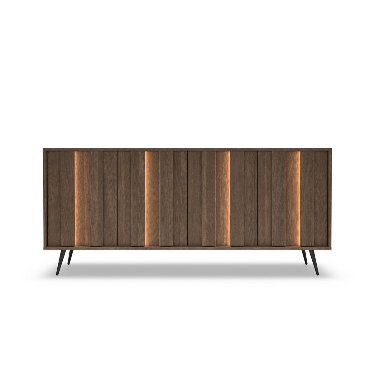 SIDEBOARD FARO, mit LED, Breites Kommode - Eichefarben, Holzwerkstoff (183/83/40cm) - Bettso
