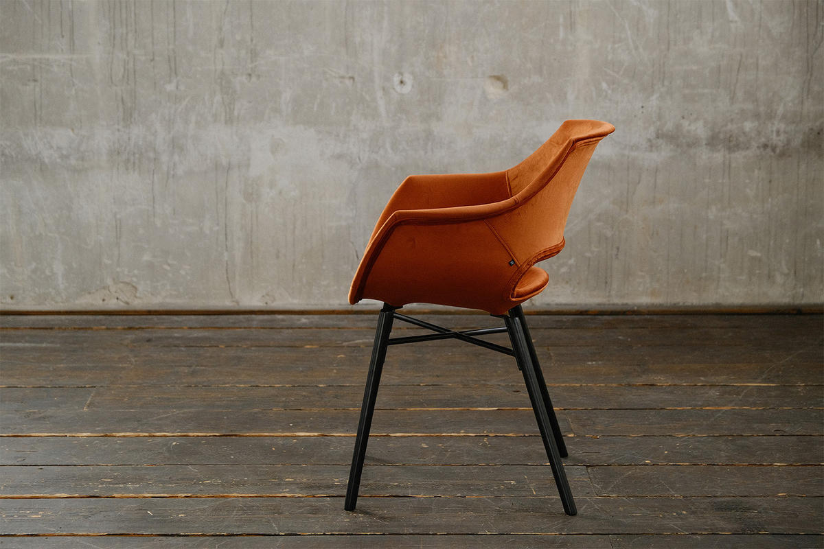 STUHL ZAJA Braun Velvet - Dunkelbraun/Braun, Textil (57/82/59cm) - KAWOLA