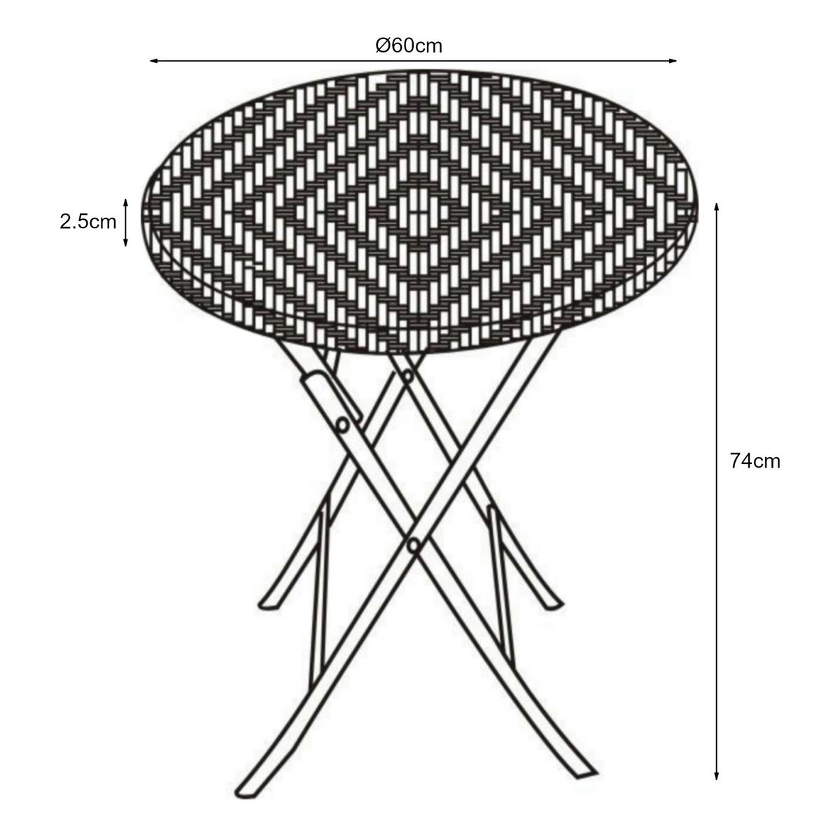 KLAPPTISCH Mark - Schwarz, Kunststoff/Metall (60/60/74cm) - [en.casa]