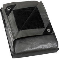 ABDECKPLANE 3 x 3 m Grau/Schwarz Wasserdicht 120g/m² - Grau, Kunststoff (30/25/3.6cm)