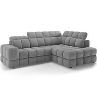 ECKSOFA Bronon mit Schlaffunktion und Bettkasten – Modernes Design, verstellbare Kopfstützen und verschiebbare Rückenlehnen - Grau, Kunststoff (296/109cm) - Wohnideebilder