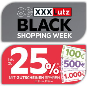Black Shopping Week - Bis zu 25% mit Gutscheinen sparen in Ihrer Filiale