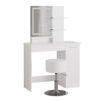 SCHMINKTISCH Julia Weiß 90 cm mit LED-Spiegel und Hocker - Weiß, Holzwerkstoff (90/137.5/38cm) - Vicco