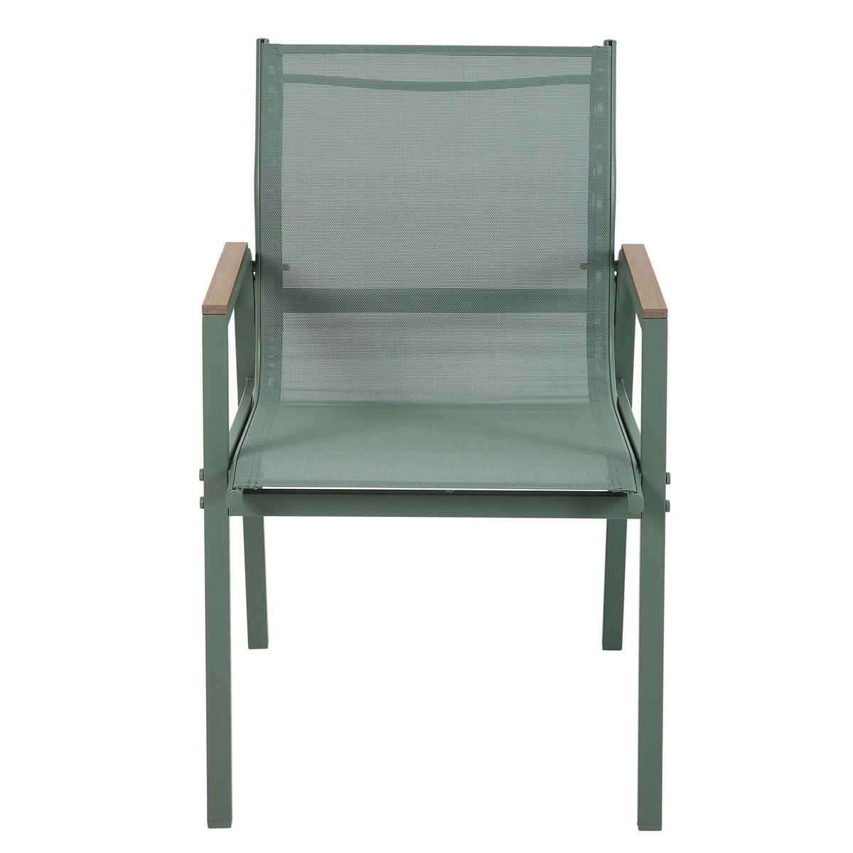 GARTENSTUHL - 2er-Set - Stahl / Olefin - Grün, Textil/Metall (57/91/64cm) - home24