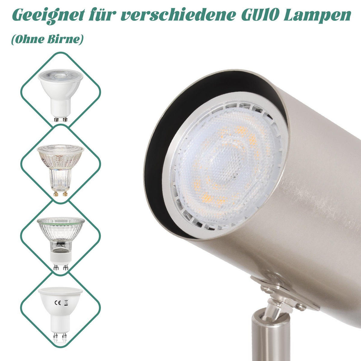 STRAHLER Ingrid 2-flammig 27/6/17 cm - Silberfarben, Metall (27/6/17cm) - Nettlife