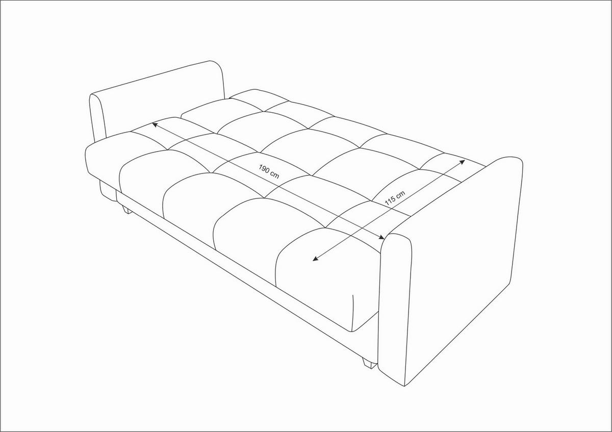 SOFA LENTO mit Schlaffunktion ITAKA 34 mit Stauraum - Rot, Textil (87/95/216cm) - Bedante