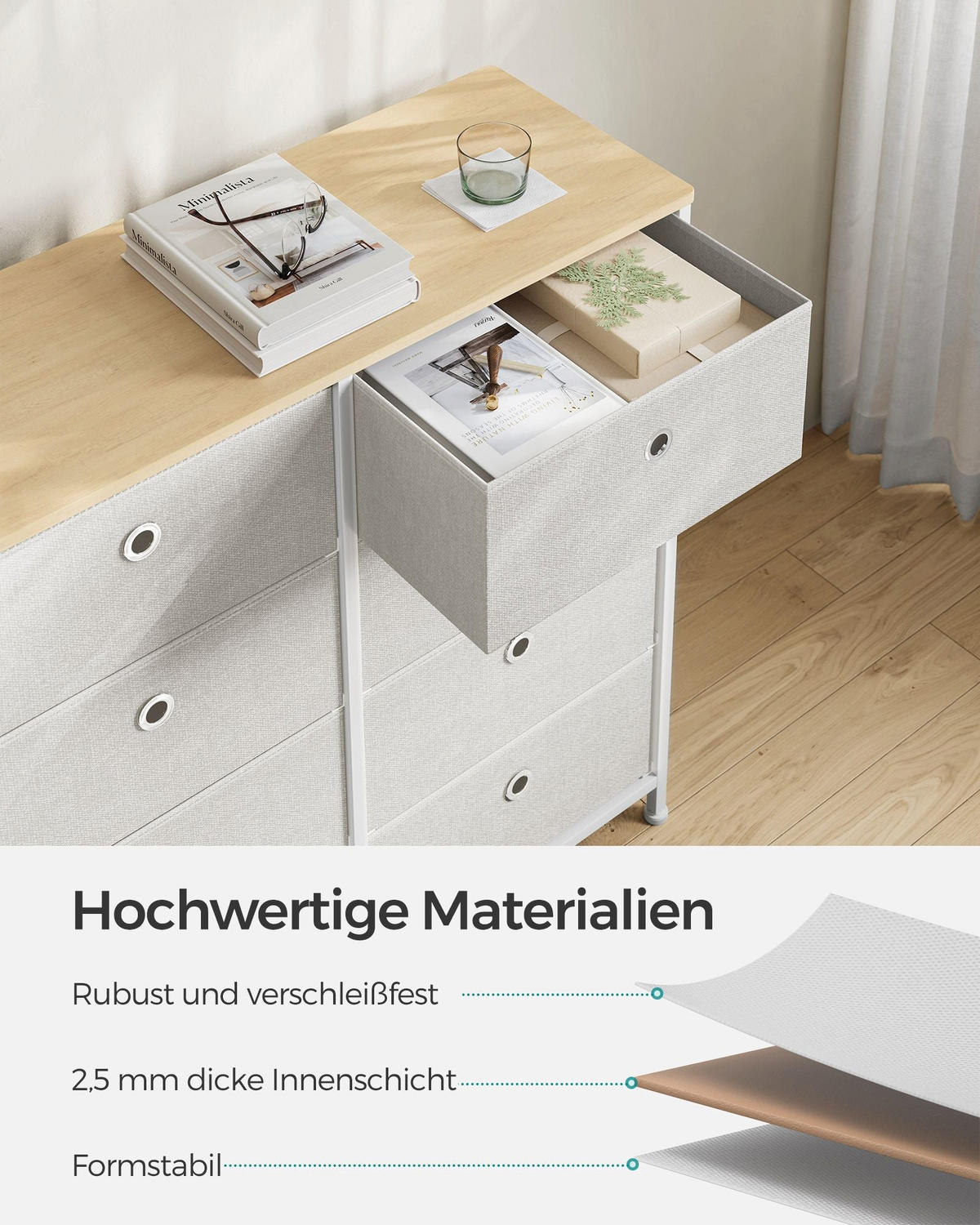 KOMMODE ASTANA - Creme, Holzwerkstoff (80/81.5/30cm) - Hansiro