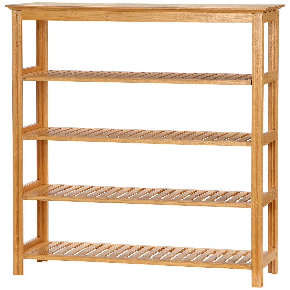 SCHUHREGAL Natur Bambus mit Ablage platzsparend 1 Stück - Naturfarben, Holz (80/82/29cm) - PANGIVO