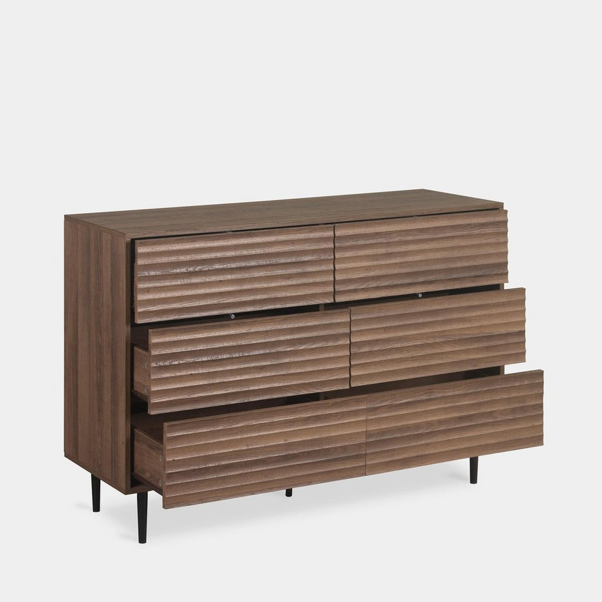 SCHUBLADENKOMMODE DOPPELTE Evoke Walnuss 120 cm x 85 cm - Walnussfarben, Holzwerkstoff (120/85/40cm)