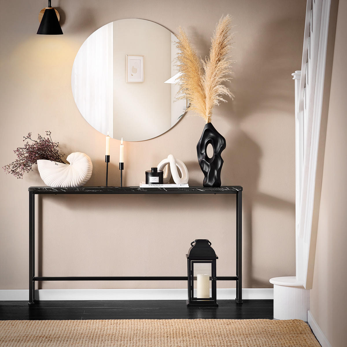 KONSOLENTISCH Schwarz - Schwarz, Holzwerkstoff/Metall (20/120/65cm) - SoBuy