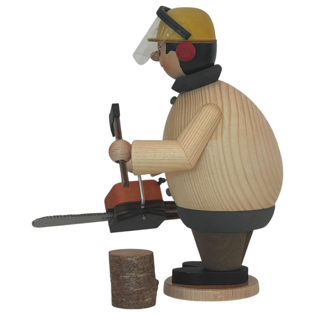 RÄUCHERFIGUR Rauchmann Max mit Kettensäge 16 cm - Multicolor, Holz (10/16/10cm)