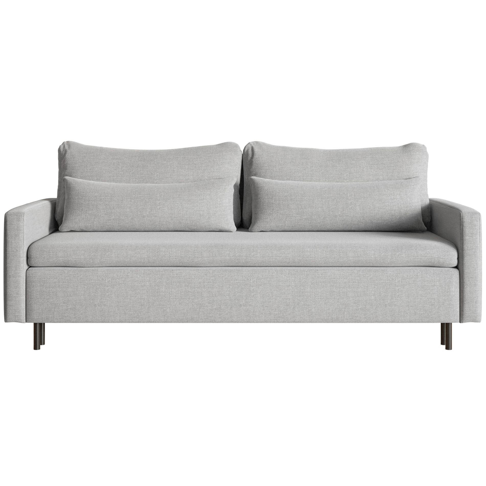 3-SITZER SOFA Umpro Chenille Grau - Schwarz/Grau, Textil/Metall (220/96/95cm) - Selsey
