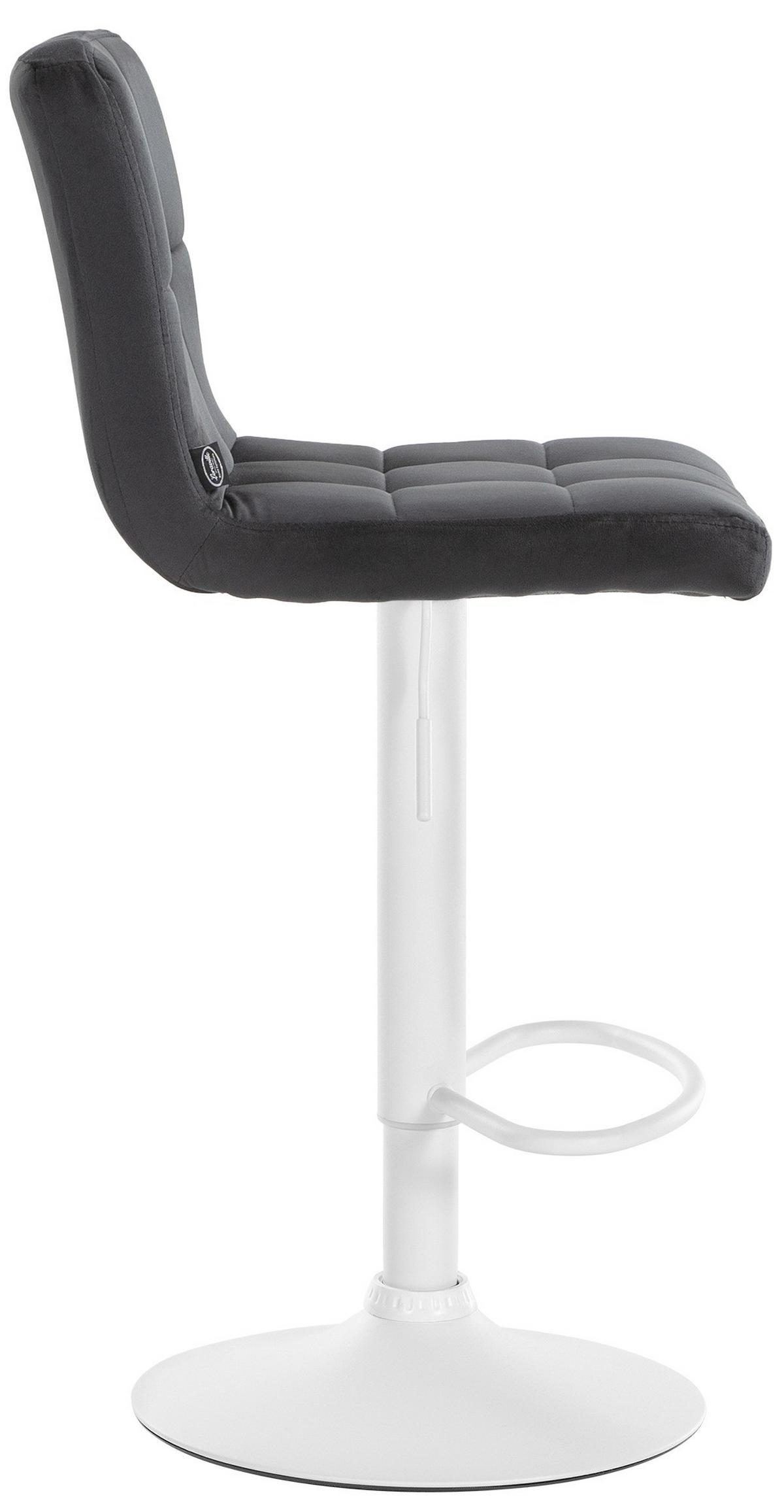 BARHOCKER Samt schwarz - Schwarz/Weiß, Textil/Metall (46/94/47cm) - CLP
