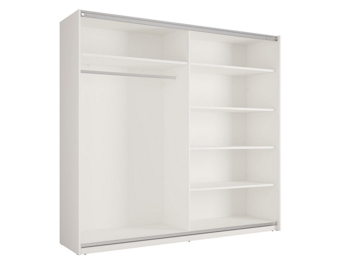 SCHIEBETÜRENSCHRANK LIVORA 12 - 221×207×60 cm ohne Beleuchtung 2 Türen, mit Spiegel Weiß - Weiß, Holz/Holzwerkstoff (221/207/60cm) - Milaros Markt