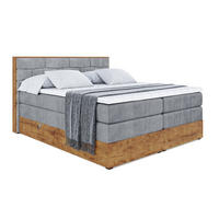 BOXSPRINGBETT mit Matratze H3|H4 und Lattenrost - LOLLI8 KING-120x200 - Grau Casablanca - Grau, Holzwerkstoff (120/200cm) - ALTDECOR
