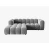 ECKSOFA modular links Lupine aus Samt grau 3 Sitzplätze - Grau, Textil (177/230cm) - Micadoni