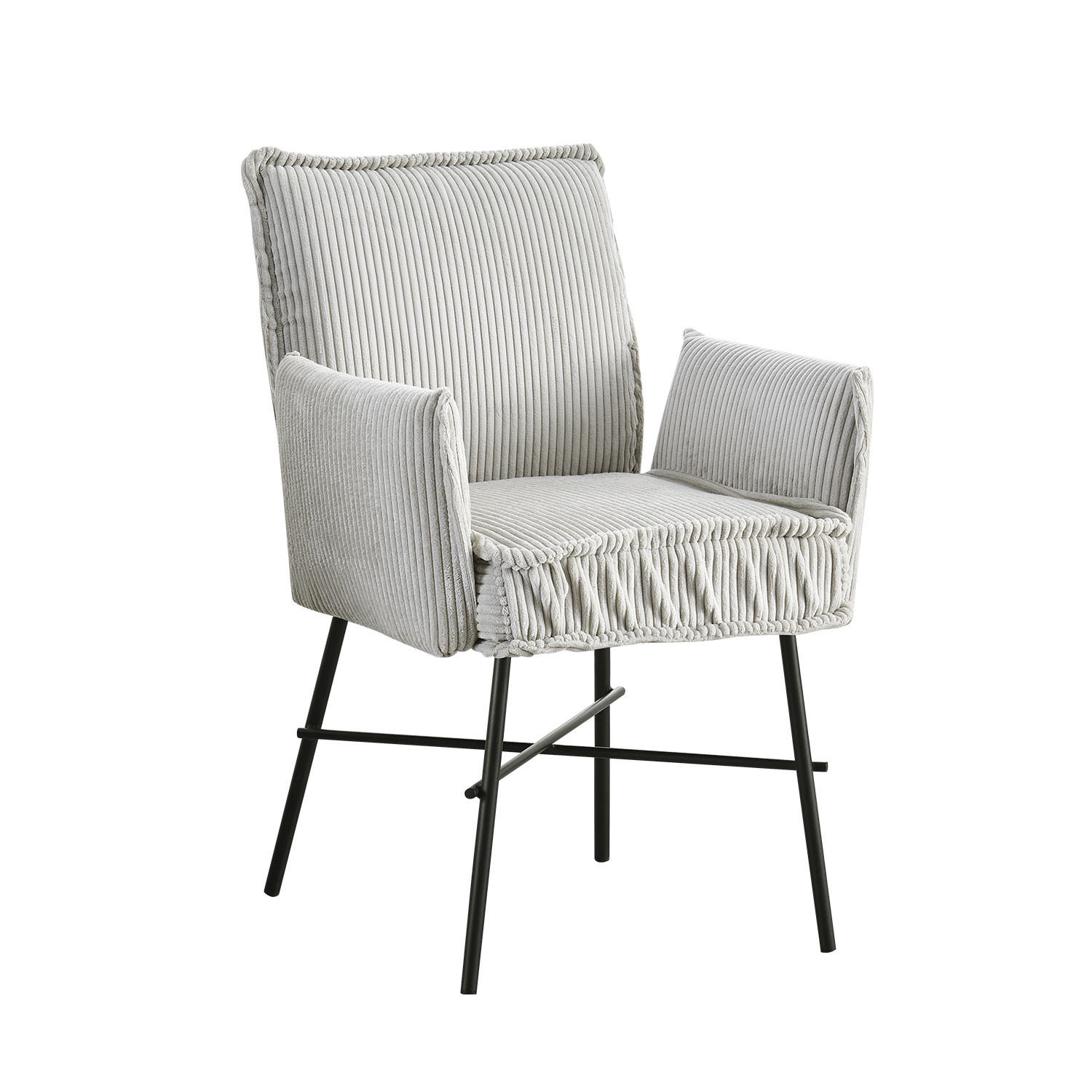 ARMLEHNSTUHL JÜRGEN Hellgrau - Hellgrau, Metall (63/84/63cm) - B&D Home