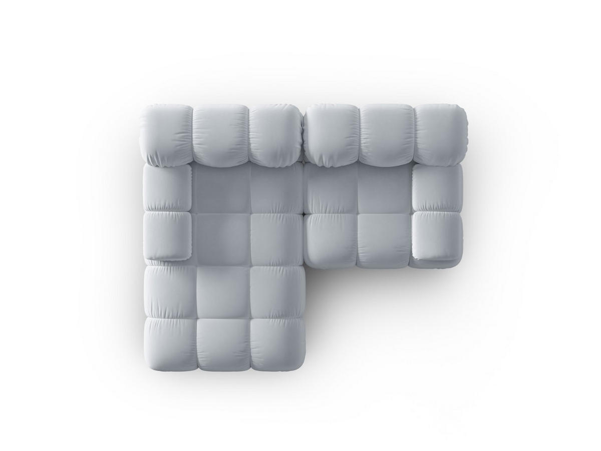 MODULARES-ECKSOFA links Bellis aus Samt hellblau 3 Sitzplätze - Hellblau, Textil (157/191cm) - Micadoni