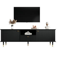 TV-LOWBOARD 170/36/54 cm schwarz aus MDF mit Soft-Close - Schwarz, Holzwerkstoff (36/54/170cm) - OKWISH