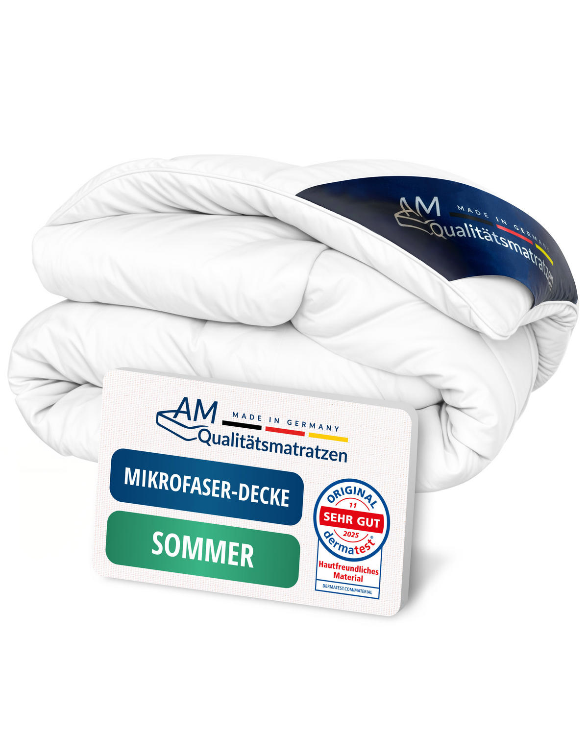 BETTDECKE Mikrofaser Sommer mit Sensofill Füllung Made in Germany 200x200cm - Weiß, Textil (200/200cm) - AM Qualitätsmatratzen