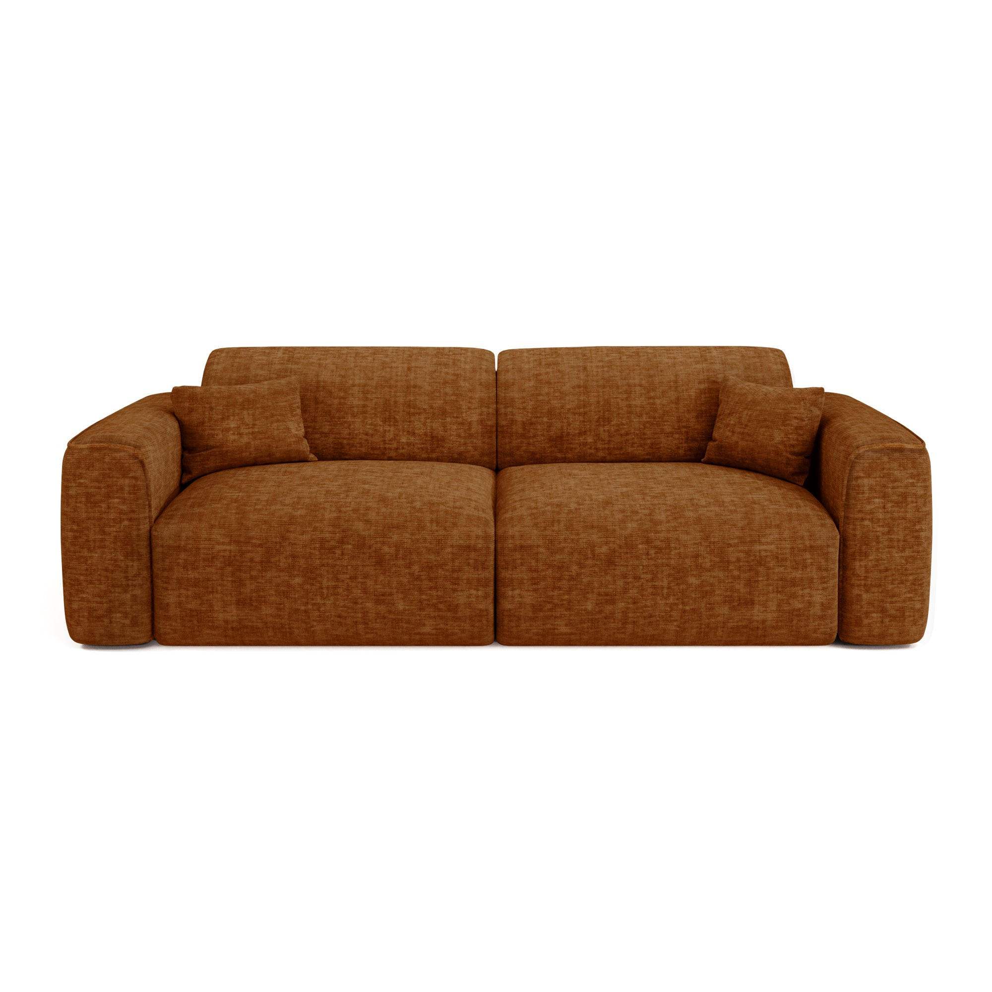 SCHLAFSOFA GERADE Texturierter Samt Braun 240cm - Braun, Textil (240/73/97cm) - Sia Home