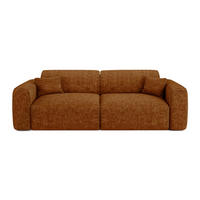 SCHLAFSOFA GERADE Texturierter Samt Braun 240cm - Braun, Textil (240/73/97cm) - Sia Home