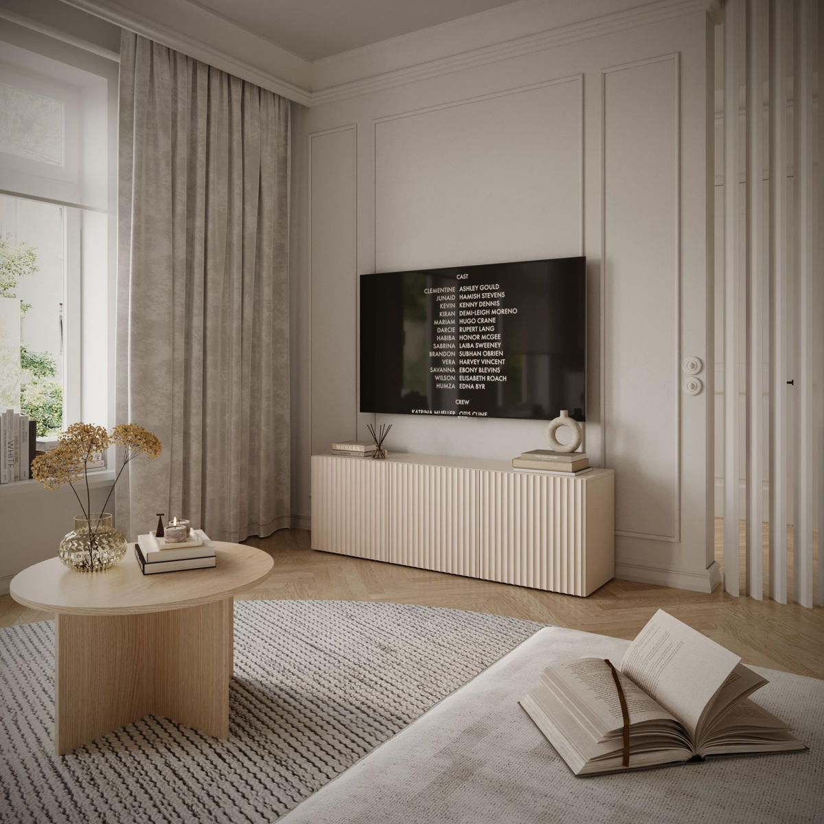TV-LOWBOARD Sunds Kaschmirbeige 150 cm - Beige, Holzwerkstoff (150/49/35cm) - Selsey