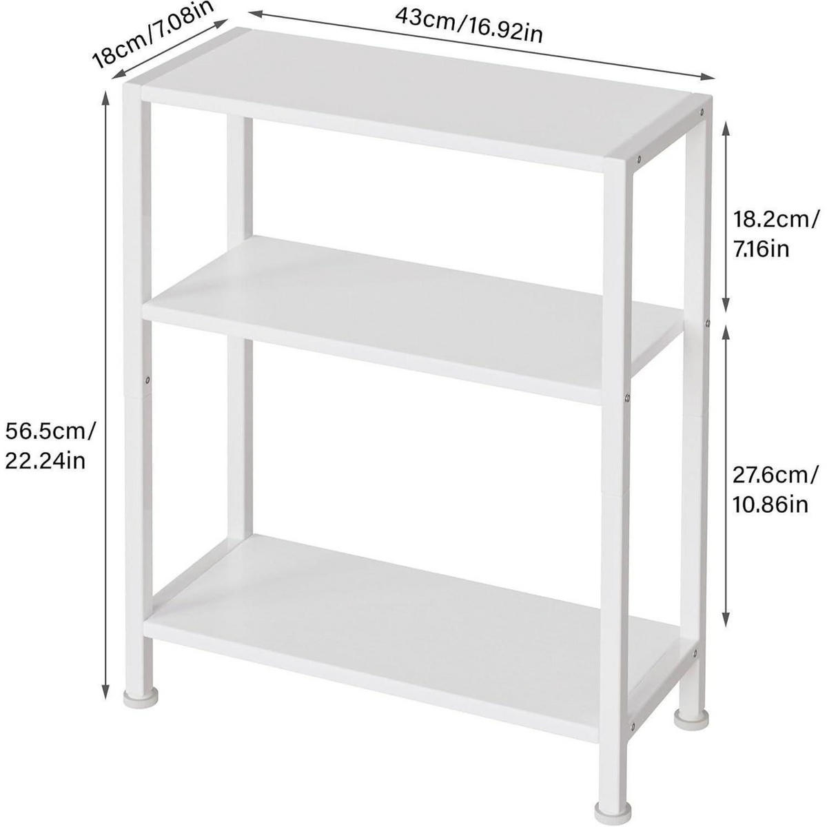 BEISTELLTISCH 2er Set Weiß 18 cm - Weiß, Metall (18/43/56.5cm)