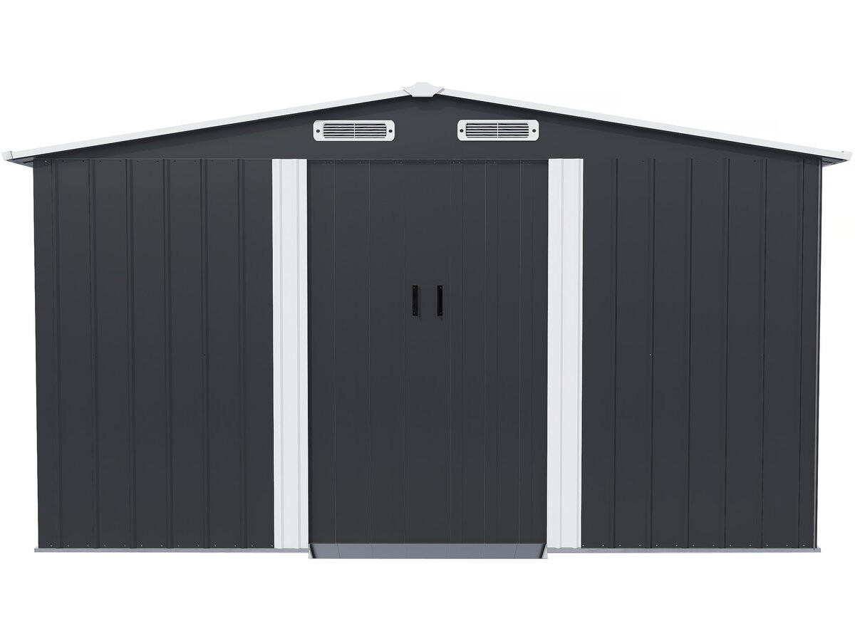 METALL-GARTENHAUS boston Grau - Grau, Metall (390/193/338cm) - Habitat Garten