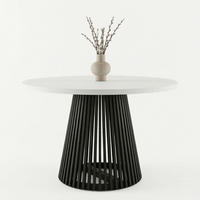 ESSTISCH runder ausziehbarer Tisch für Esszimmer DOVER 100 / 150 cm, Farbe: Weiß / Schwarz - Schwarz/Weiß, Holz (150/100/77cm) - Dekori_Interiors