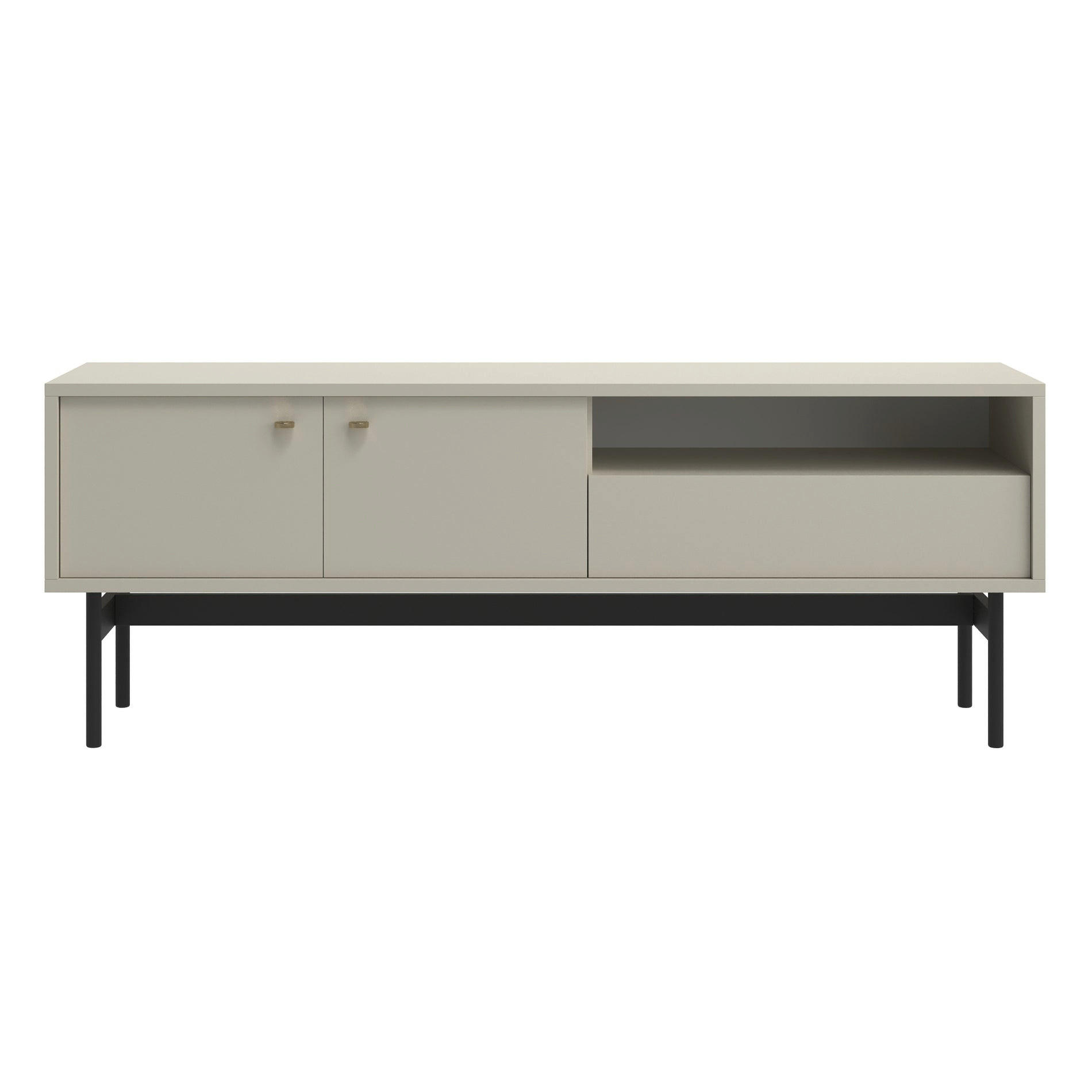 TV-LOWBOARD Olar II GREIGE 154 CM - Kaschmir/Goldfarben, Holzwerkstoff/Metall (154/56.6/38cm) - Selsey