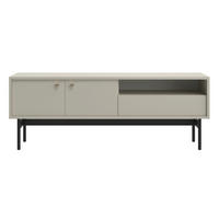 TV-STOLEK Olar II Greige 154 cm - černá/zlatá, kov/kompozitní dřevo (154/56.6/38cm) - Selsey