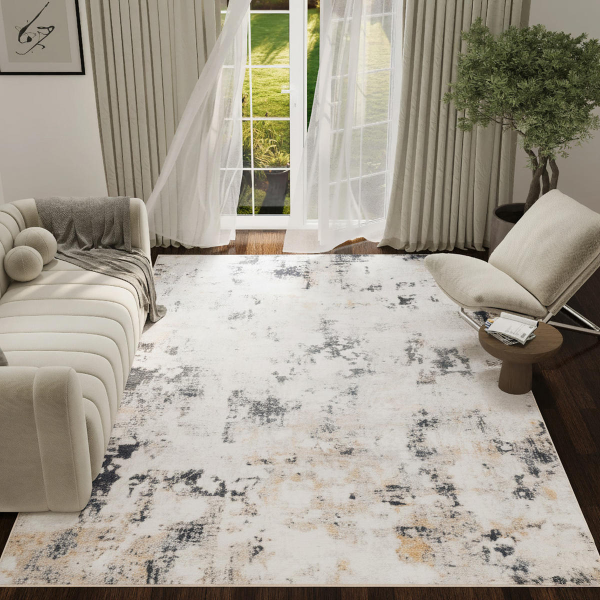 TEPPICH ASH Creme 160/230 cm - Creme, Textil (160/230cm) - Tapiso