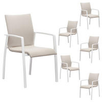 GARTENSTÜHLE VERANO 6ER-SET - Beige, Textil (57/89/62cm) - IDIMEX