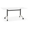 SCHREIBTISCH Klappbar Mit Rollen Faltbar Mobil ZENIXA, Weiß 160x80x73 cm - Schwarz/Weiß, Holz/Metall (80/160/73cm) - KADIMA DESIGN