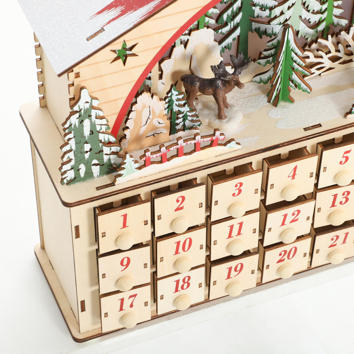 ADVENTSKALENDER Naturfarben 36.0/10.0/34.0cm - Naturfarben, Holzwerkstoff (10/34/36cm)