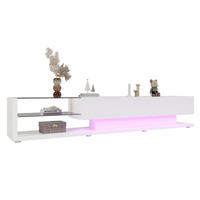 TV-SCHRANK in Weiß Hochglanz mit 2 Schubladen und LED 170/38/36 cm - Weiß, Holzwerkstoff (170/38/36cm) - Redom