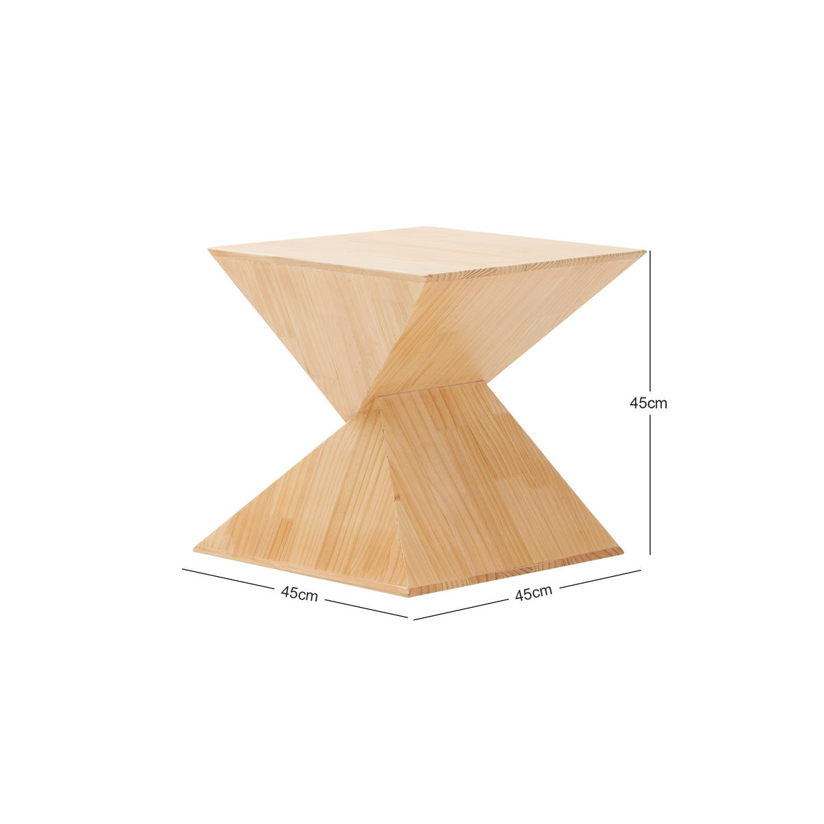 BEISTELLTISCH Rechteckig Braun 45 x 45 x 45 cm - Braun, Holz (45/45/45cm) - Nordlys