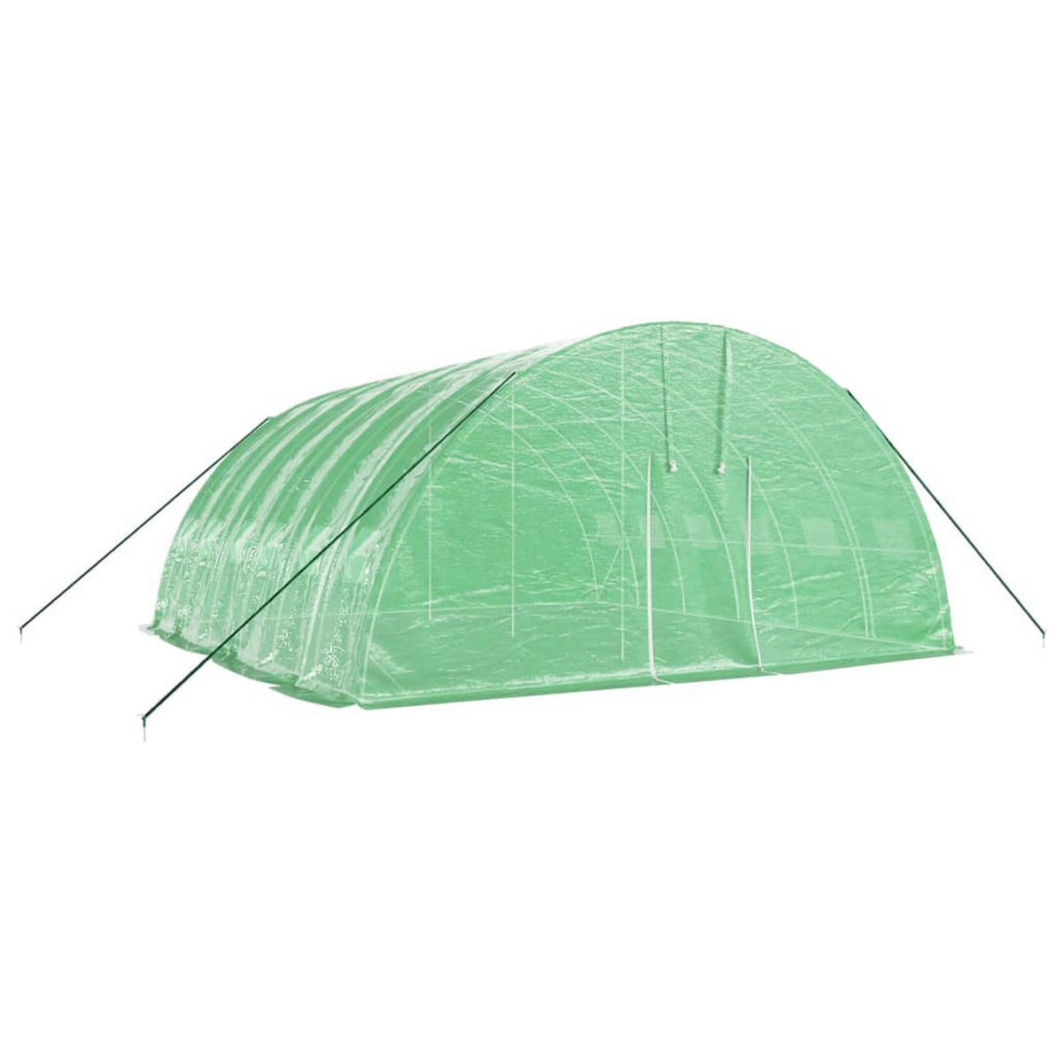 GEWÄCHSHAUS mit Stahlrahmen Grün 36 m² 6x6x2,85 m - Grün, Kunststoff (6/2.85/600cm)